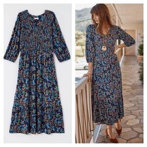 NEW J. Jill tiered flounce hem midi dress